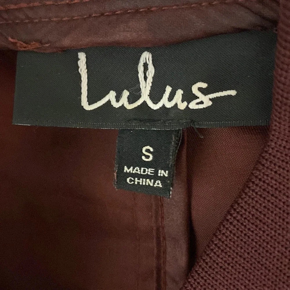 Lulu’s Burgundy Rio Grande Longline Bomber Jacket Size Small - Picture 8 of 9